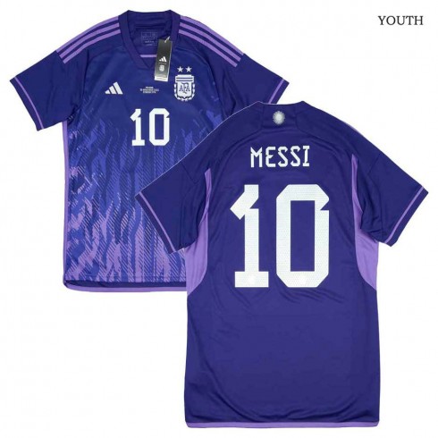 2022-23 Argentina Away Vs Poland Youth Shirt Messi #10